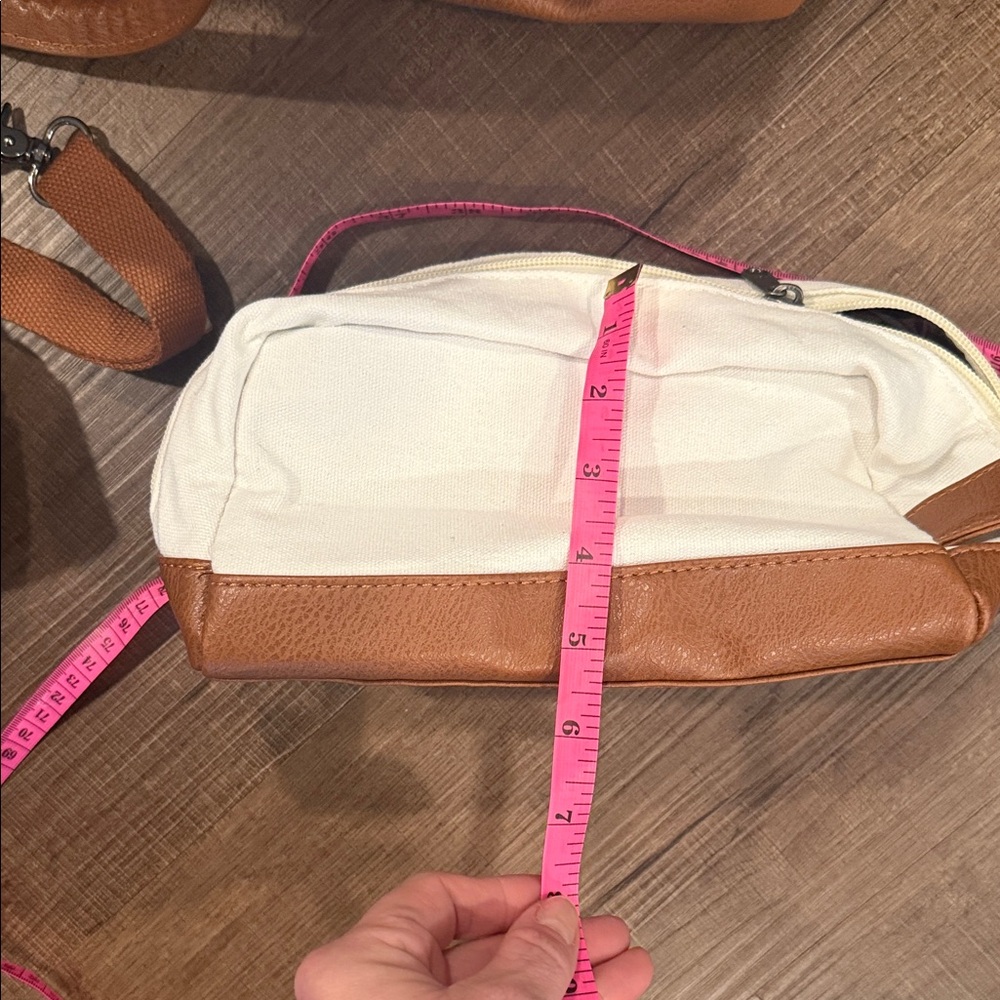 3 piece weekend faux leather and canvas travel set - Picture 9 of 14